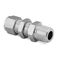 Bulkhead_Male_Connector_Tapered_Thread_Fractional